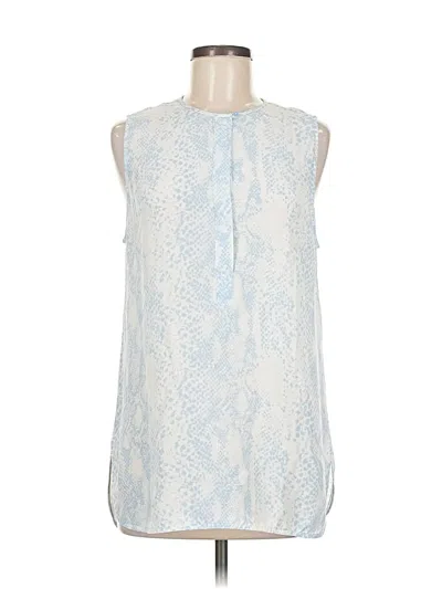 Pre-owned Equipment Sleeveless Silk Top Blue Halter Neckline Tops