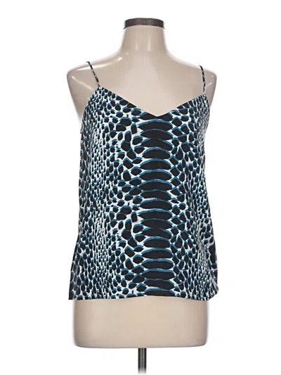 Pre-owned Equipment Sleeveless Silk Top Blue Strapless Neckline Tops
