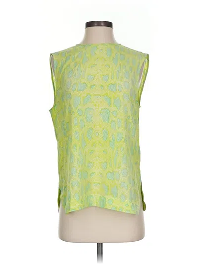 Pre-owned Equipment Sleeveless Silk Top Green Halter Neckline Tops