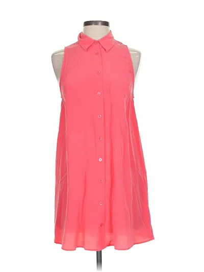 Pre-owned Equipment Sleeveless Silk Top Pink Halter Neckline Tops