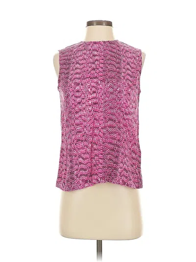 Pre-owned Equipment Sleeveless Silk Top Pink Halter Neckline Tops
