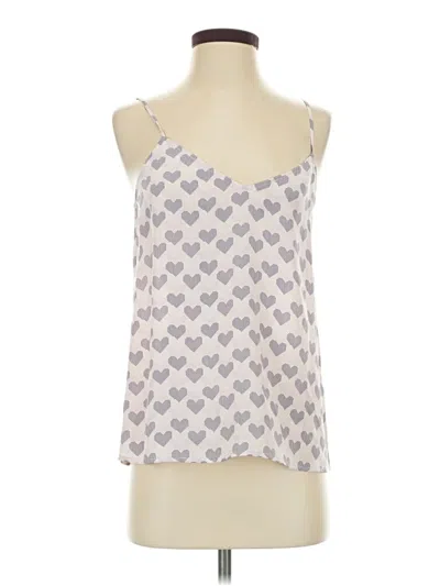 Pre-owned Equipment Sleeveless Silk Top Silver Sweetheart Neckline Tops