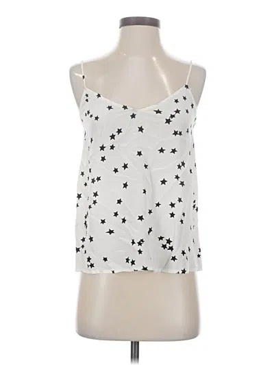 Pre-owned Equipment Sleeveless Silk Top White Stars Pattern Halter Neckline Tops