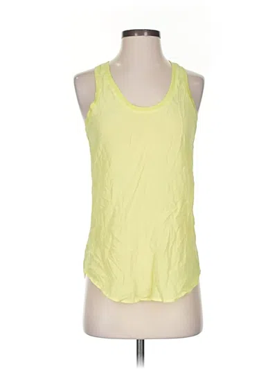 Pre-owned Equipment Sleeveless Silk Top Yellow Halter Neckline Tops