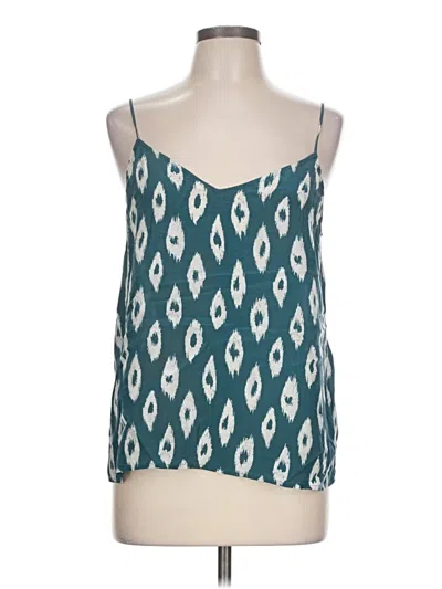 Pre-owned Equipment Sleeveless Top Teal Halter Neckline Tops