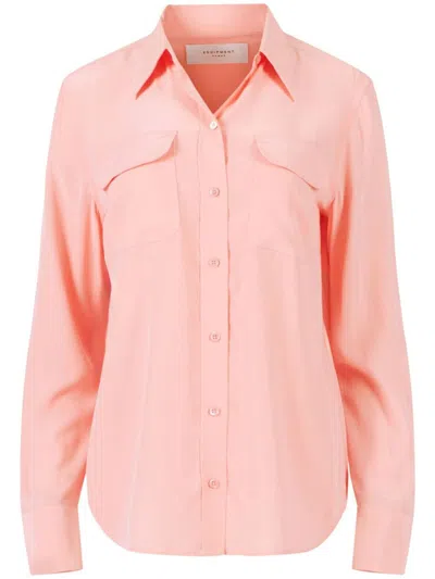 Equipment Slim Fit Silk Shirt In Pink