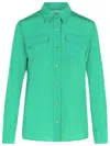 EQUIPMENT 'SLIM SIGNATURE' EMERALD GREEN SHIRT WITH CLASSIC COLLAR