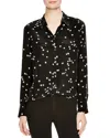 Equipment Slim Signature Long Sleeve Printed Silk Shirt In Black