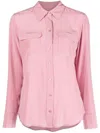 Equipment Pink Shirt With Patch Pockets With Flap In Rosa