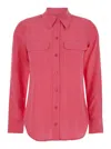 EQUIPMENT PINK SHIRT WITH POCKETS IN SILK WOMAN