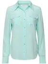 Equipment Signature Slim Fit Silk Button-up Shirt In Blue