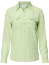 Equipment Slim Signature Silk Shirt In Green