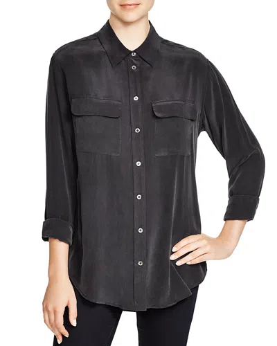 Equipment Slim Signature Silk Shirt In True Black