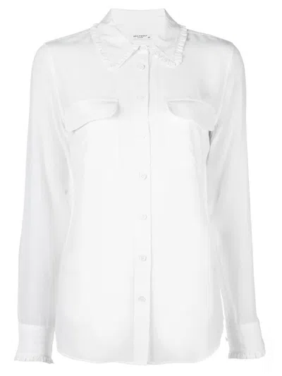 Equipment Signature Slim-fit Silk Shirt In White