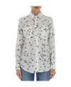 Equipment White Shirt With All-over Star Motif And Patch Pockets On The Chest In Silk Woman In Gray