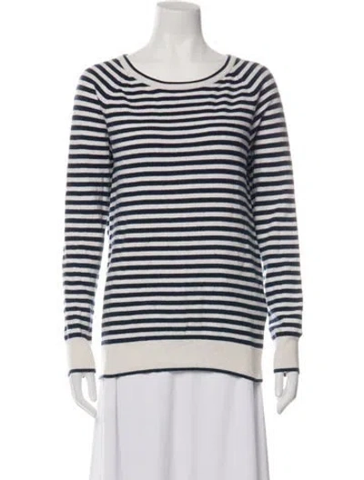 Pre-owned Equipment Striped Crew Neck Sweater In Blue