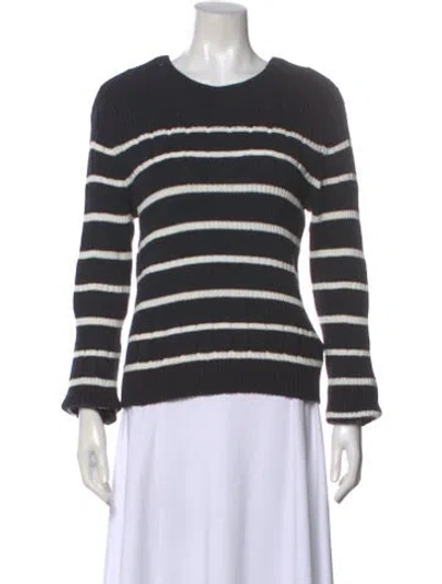 Pre-owned Equipment Striped Crew Neck Sweater In Gray