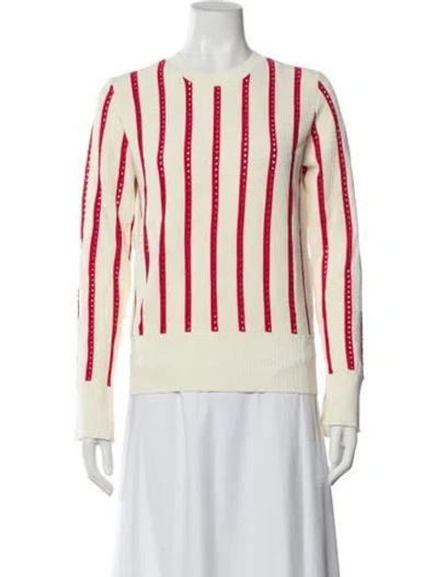 Pre-owned Equipment Striped Crew Neck Sweater In Neutral