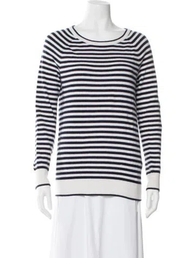 Pre-owned Equipment Striped Crew Neck Sweater In Neutral