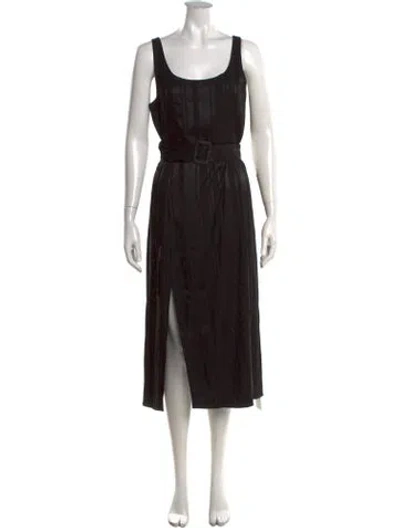 Pre-owned Equipment Striped Midi Length Dress In Black/grey