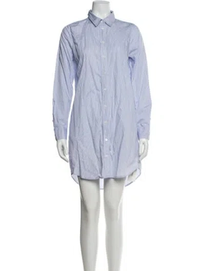 Pre-owned Equipment Striped Mini Dress In Blue