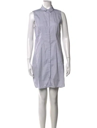 Pre-owned Equipment Striped Mini Dress In White