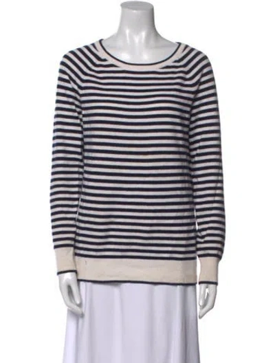 Pre-owned Equipment Striped Scoop Neck Sweater In Blue