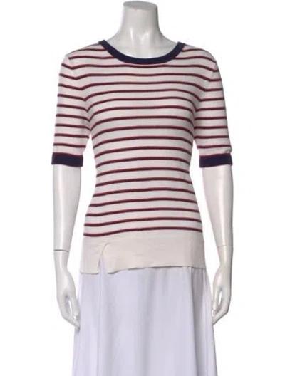 Pre-owned Equipment Striped Scoop Neck Sweater In Multi