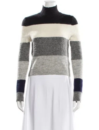 Pre-owned Equipment Striped Turtleneck Sweater In Multi