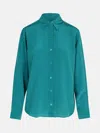 Equipment Teal Silk Shirt In Green