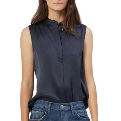 Equipment Therese Silk Top In Navy In Blue