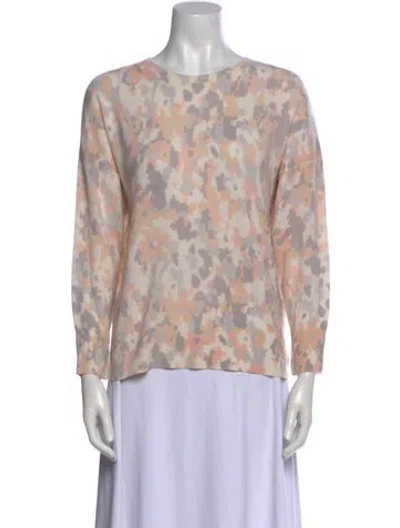 Pre-owned Equipment Tie-dye Print Bateau Neckline Sweater In Pink