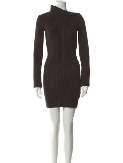 Pre-owned Equipment Turtleneck Mini Dress In Brown