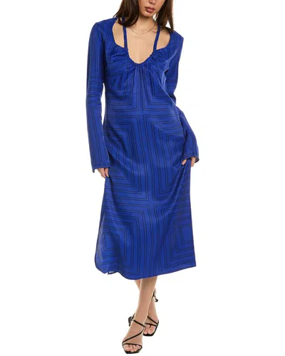 Equipment Vera Midi Dress In Blue