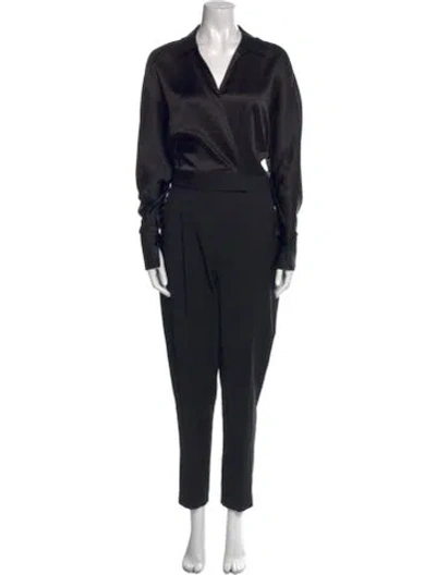 Pre-owned Equipment V-neck Jumpsuit In Black