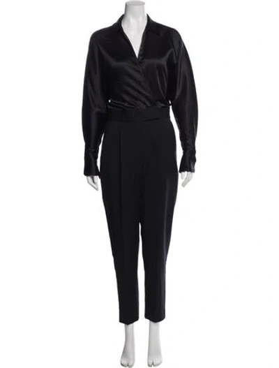 Pre-owned Equipment V-neck Jumpsuit In Blue