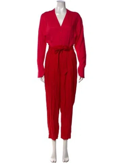 Pre-owned Equipment V-neck Jumpsuit In Multi