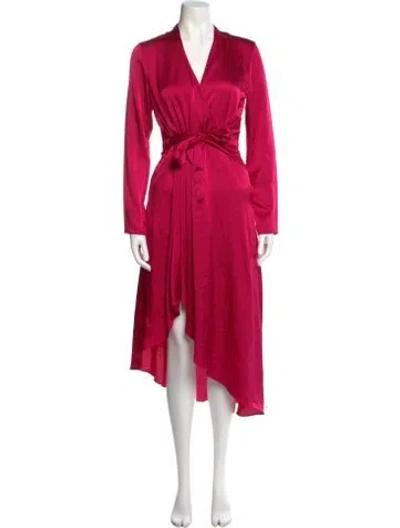 Pre-owned Equipment V-neck Long Dress In Pink