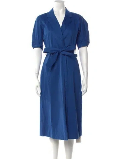 Pre-owned Equipment V-neck Midi Length Dress In Blue