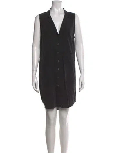 Pre-owned Equipment V-neck Mini Dress In Black