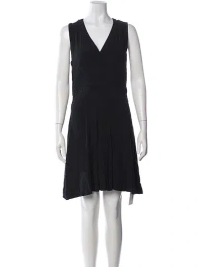 Pre-owned Equipment V-neck Mini Dress In Black