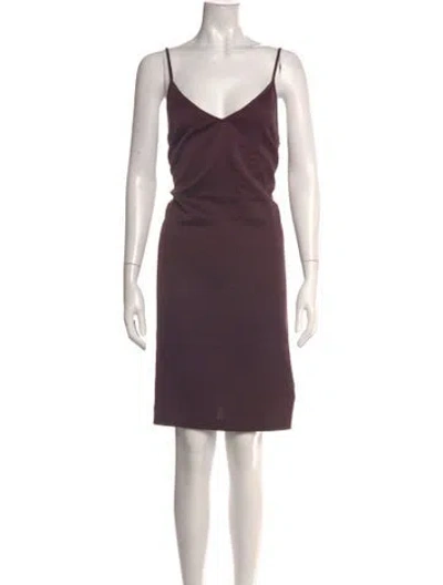 Pre-owned Equipment V-neck Mini Dress In Brown