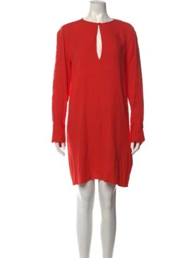 Pre-owned Equipment V-neck Mini Dress In Orange