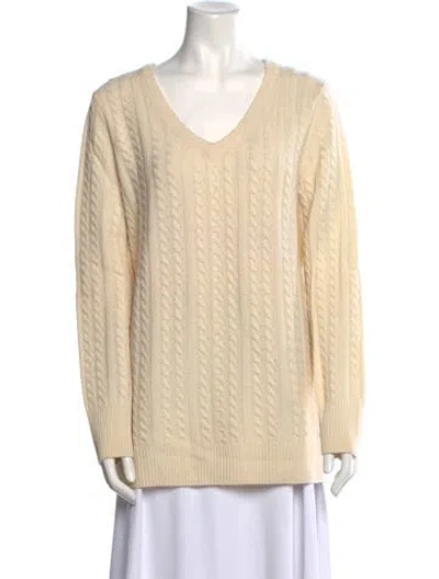 Pre-owned Equipment V-neck Sweater In Neutral