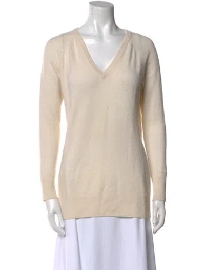 Pre-owned Equipment V-neck Sweater In Neutral