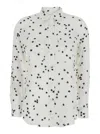 Equipment White Shirt With All-over Star Motif And Patch Pockets On The Chest In Silk Woman