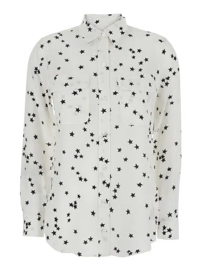 EQUIPMENT WHITE SHIRT WITH ALL-OVER STAR MOTIF AND PATCH POCKETS ON THE CHEST