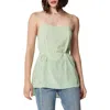 Equipment Willow Tie Waist Silk Camisole In Nature White And Jadesheen