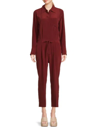 Equipment Women's Benilde Shirt Jumpsuit In Red