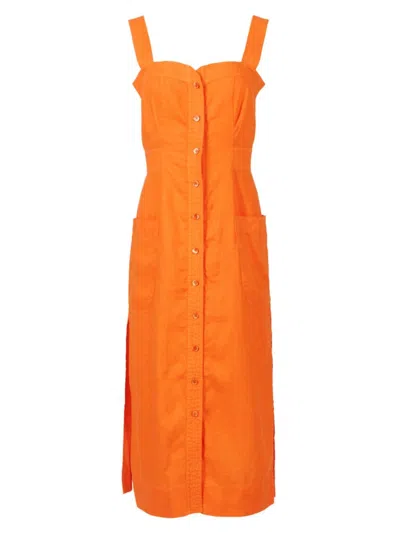 Equipment Women's Josefina Sweetheart-neck Midi-dress In Celosia Orange